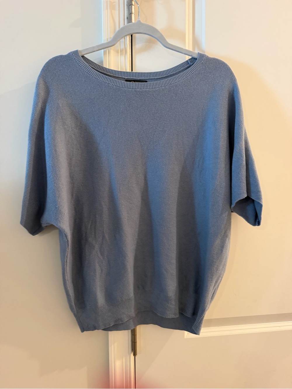 Quince Light Blue women’s Short-Sleeve Crewneck Knit Sweater